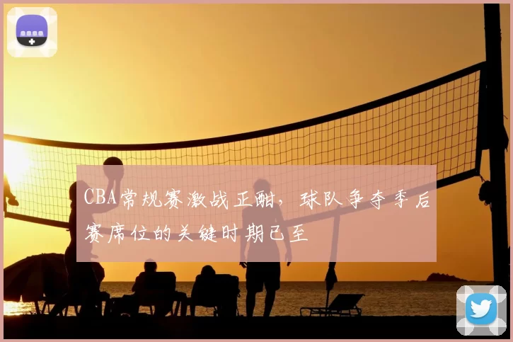 CBA常规赛激战正酣，球队争夺季后赛席位的关键时期已至