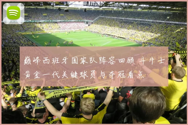 巅峰西班牙国家队阵容回顾 斗牛士黄金一代关键球员与夺冠看点